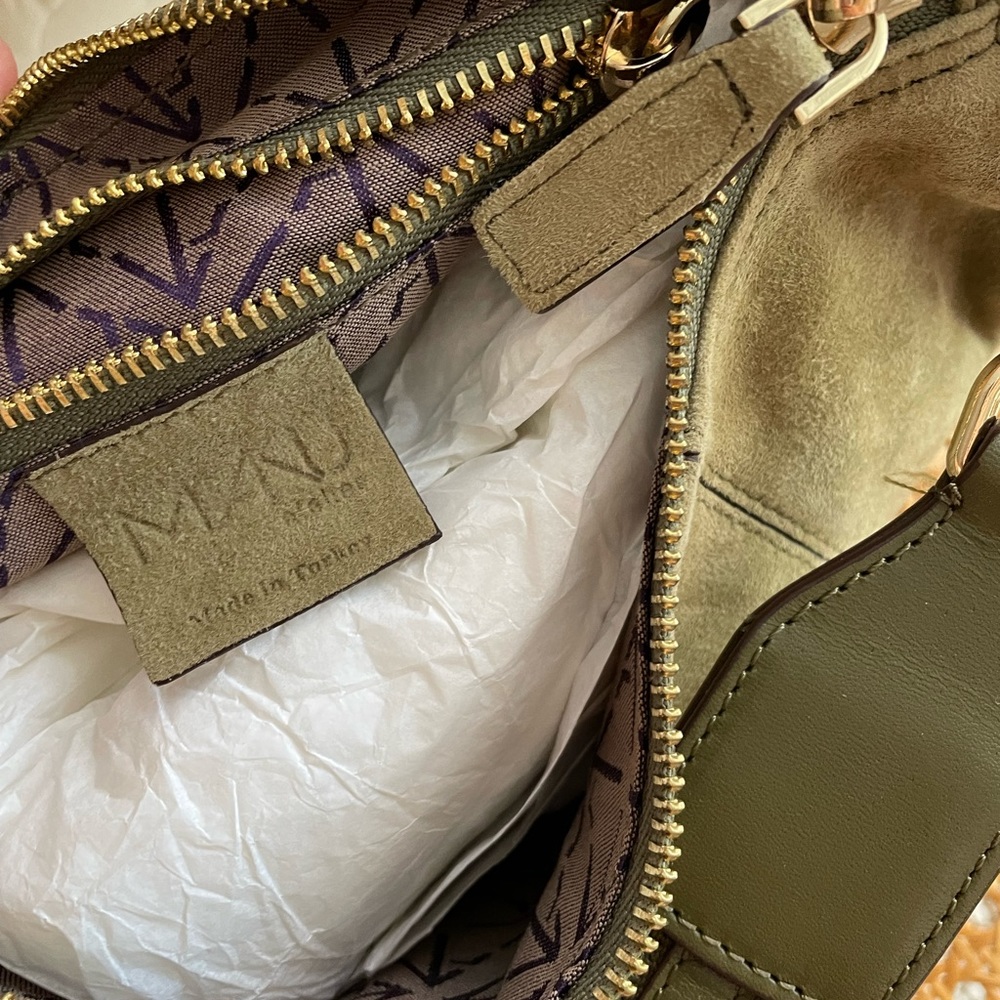 Manu Atelier Suede Khaki Bag - Picture 3 of 7